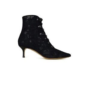 Francesco Russo Lace Ankle Boots With Central Lace Fasteners - NWT